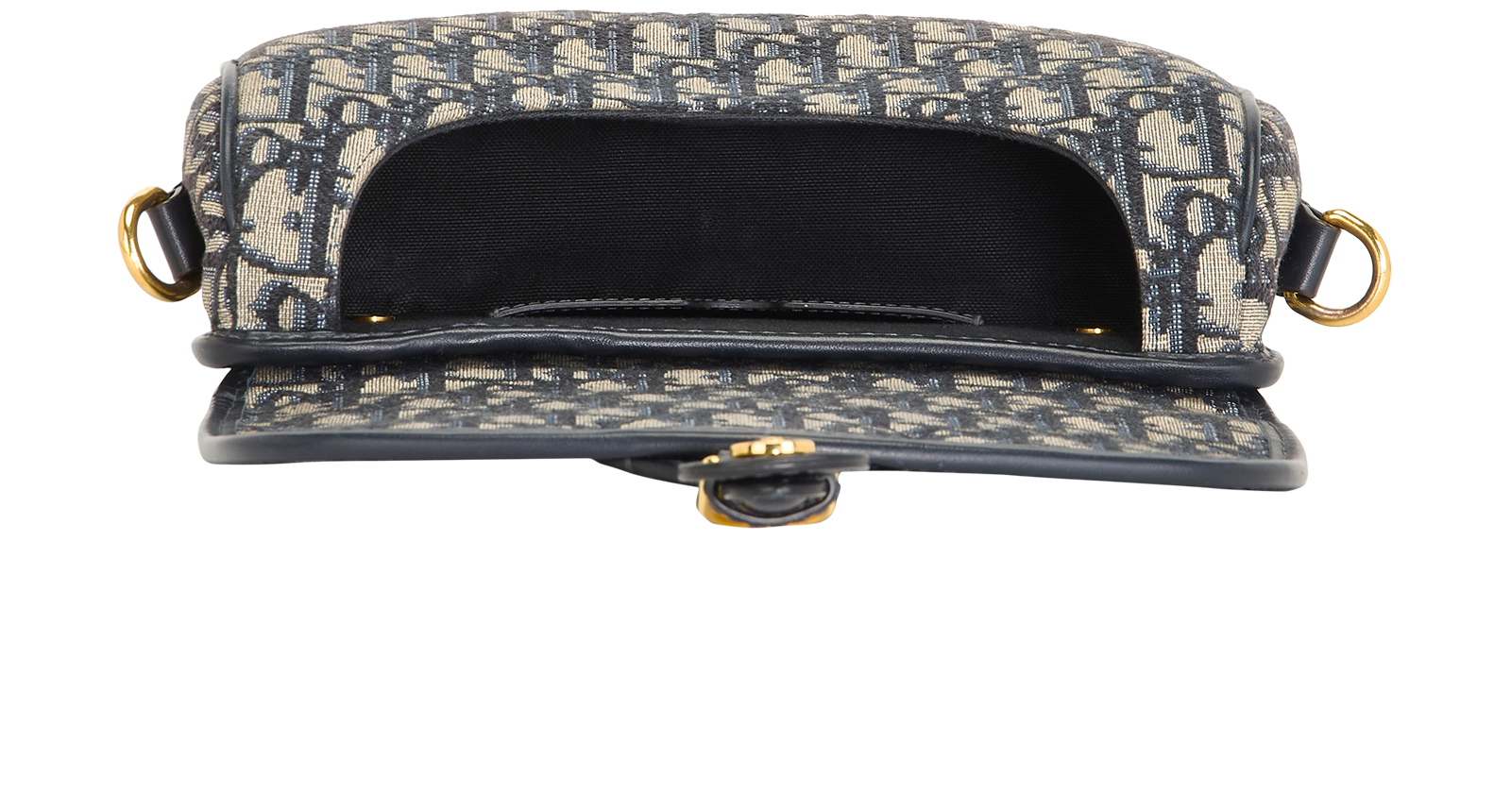 Medium Bobby, &pound;2,100, Handbags, Beige/Blue, Canvas, Inside view